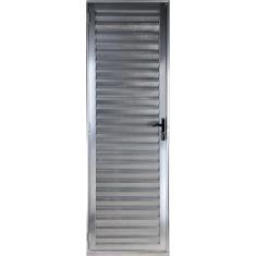 Porta De Alumínio Palheta Ventilada 2,10 X 0,90 Esquerda Linha All Sof