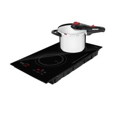 Fogão Cooktop De Indução 2 Bocas Elétrico Eci02ep 220V E Panela De Pressão Inox Solar 6L - Eos