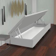 Base Box para Colchão de Solteirão MGA Lift Cotton com Baú e Pistão à Gás - 39x96x203cm