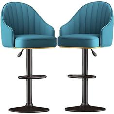 Conjunto De 2 Banquetas De Bar, Banquetas Giratórias Ajustáveis ​​em Altura De Balcão Com Encosto, Cadeiras De Bancada Altas De Couro PU Modernas Para Ilha De Cozinha/bar De Balcão E Sala De Janta
