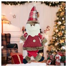 Enfeite Papai Noel Natal Em Tecido 30Cm