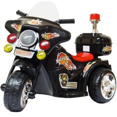 Mini Moto Elétrica Triciclo Criança Infantil Bateria 6V Importway BW006 Polícia Luz Som Bivolt