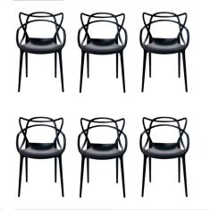 Conjunto de 6 Cadeiras Allegra Preta