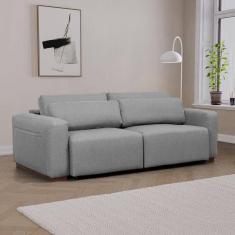 Sofá Essence Retrátil 3 Lugares 200cm CabeCasa MadeiraMadeira Cinza Mescla Claro