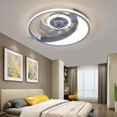Ventilador de teto LED com lâmpada regulável Ventilador de quarto Luz de teto Ventilador lustre ajustável com velocidade do vento Ventilador silencioso moderno Abajur da sala de estar Ilumin
