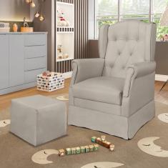 Poltrona de Amamentação Leticia com Puff Phoenix baby - Bege