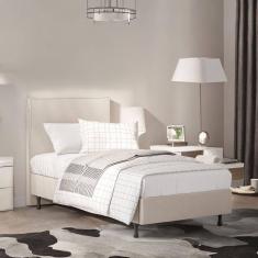 Cama Solteiro One Confort com Cabeceira Inclusa Pé Resistente bege