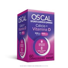 Os-Cal Suplemento alimentar de Cálcio e vitamina D, D-1.000, 60 comprimidos