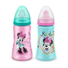 Kit 2 Copos Colors Bico De Silicone Disney Minnie Rosa Lillo, Colorido