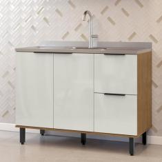 Balcão para Cozinha 2 Portas 3 Gavetas Toscana Espresso Móveis