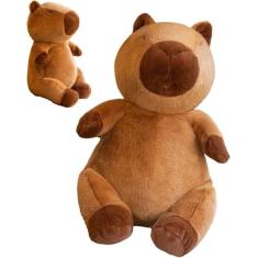 Capivara Pelúcia Marrom 30 Cm Altura Fofinha Sentada - Giwish