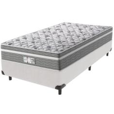 Cama Box Branco e Colchão Evolution Molas Ensacadas Solteiro Probel