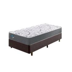 Cama Box Solteiro Reforçado 88x188x38cm e Colchão Adapto Molas Ensacad