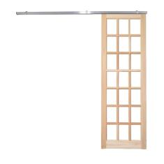 Porta Correr Quadriculada Kit Aluminio - 210x80