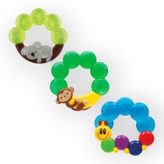 Kit 3 Mordedores Infantil Argola Agua Textura Macia