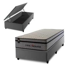 Conjunto Box Baú Preston Cinza 96x203x78 c/ Molas Ensacadas - King Hou