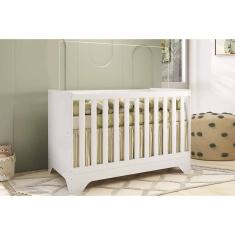 Berço Infantil Popy Retrô Branco Brilho - Peroba