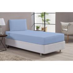 Jogo De Cama Lençol Solteiro Azul Menina E Menino 2 Peças