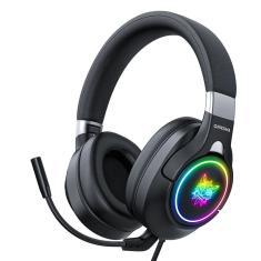 Fone de ouvido gamer onikuma k15 com luz de led, headset