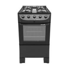 Fogão de Piso Mueller 4 bocas com mesa de vidro Fratello Vetro Preto – Bivolt Bivolt