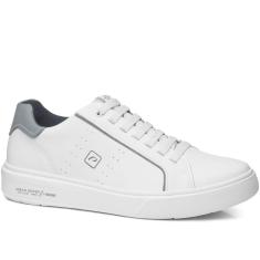 Tênis Casual Pegada Masculino em Couro Branco 111901-02-Masculino