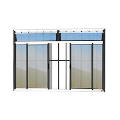 Janela Plus 4 Folhas com Bandeira e Grade Vidro Reflex 120cm x 200cm Brimak Mix Preto