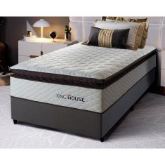 Conjunto Cama Box Espuma San Diego Branco Solteiro 96x203x67 2