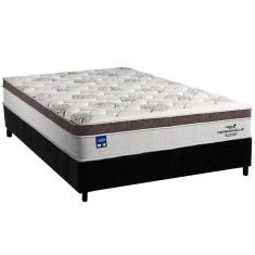 Cama Box Casal: Colchão Molas Plumatex MasterPocket Ensacadas Personalle + Base CRC Suede Black(138x188)