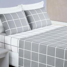 Jogo Lençol Cama Solteiro 3 Peças 200 Fios Micropercal Austin - Bia En