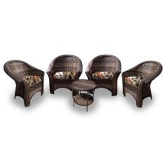 Conjunto de Poltronas Fibra Sintética Berlim - 4 Poltronas + 1 Mesa Ce