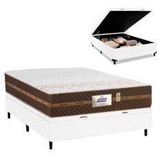 Cama Box Baú Casal Colchão Molas Flora Gazin + Box Sintético 52x138x18