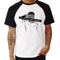 Camiseta Raglan Pelo fim do futebol moderno - Foca na Moda, Branco, Pr