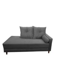 Divã Recamier Berlim 1,80 cm Lado Direito Suede Cinza - Neros Interior