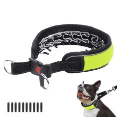 Coleira Martingale para cães, coleira antipuxão, com fivela para cães grandes e médios, coleira refletiva antipuxão, ajustável, resistente de nylon, coleira deslizante para treinamento, caminhada, 5