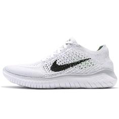 NIKE Women's Free RN Flyknit 2018 Running Shoes (10, White/Grey)