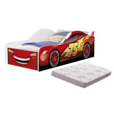 mini cama infantil adesivada carro baixa de chão com proteção lateral 