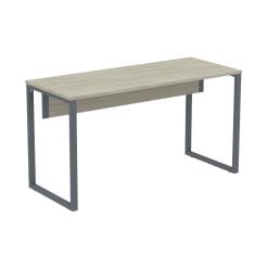 Mesa Escritório P25 TUB Pandin 170 cm Larg x 70 cm Prof Tampo MDP Casablanca Pé Aço Tubular Grafito
