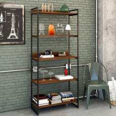 Estante para Livros 5 Prateleiras Nogal 8394 - Compace