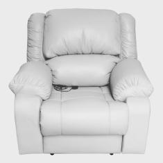 Poltrona do Papai Reclinável Elétrica com Massagem Magnum pu Sintético Branco G23 - Gran Belo