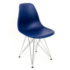 Cadeira de Cozinha Eames Cromada e Azul Marinho - Mobly, Azul Bic, 1