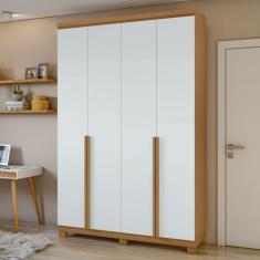 Guarda Roupa Solteiro 4 Portas 2 Gavetas Alonzo 100% MDF - Móveis Lopa
