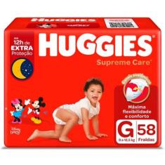 Fraldas Huggies Supreme Care Hiper G Com 58 Unidades