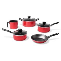 Jogo De Panelas Garlic Vermelho 5 Peças - 7001-100 - Brinox