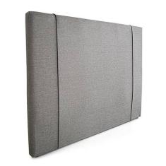 Cabeceira Casal Herval Plan Estofada, 138 cm, Linho Cinza com Detalhe 