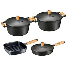 Kit Caçarolas, Frigideira e cook grill Ferro Panela Mineira