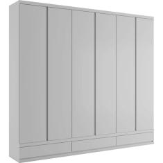 Guarda-roupa casal 6 portas 9 gavetas 2,70m - Paris-Branco - Bianchi Móveis