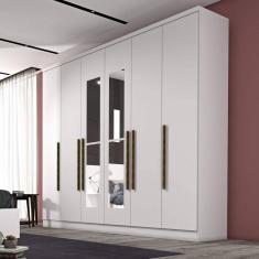 Guarda-Roupa Casal 6 Portas com Espelho Veneto Espresso Móveis Neve