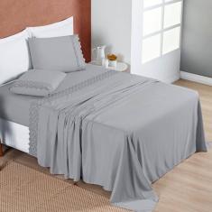 Jogo de Lençol Queen 4 peças Micropercal 200 Fios Nobless