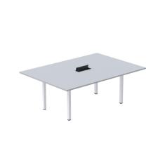 Mesa Reunião 200cm X140cm Mrcpb2014 Cinza/Branco