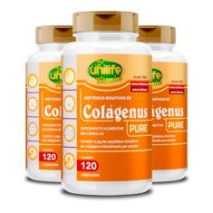 Kit 3 Colágeno Hidrolisado Colágenus 120 cápsulas Unilife